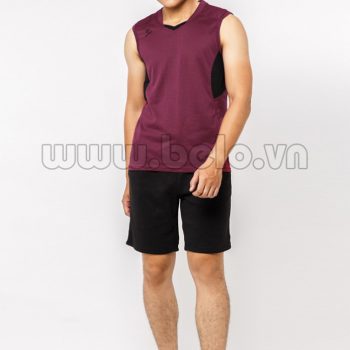 Quần áo bóng chuyền nam sát nách màu nâu mã CSN013